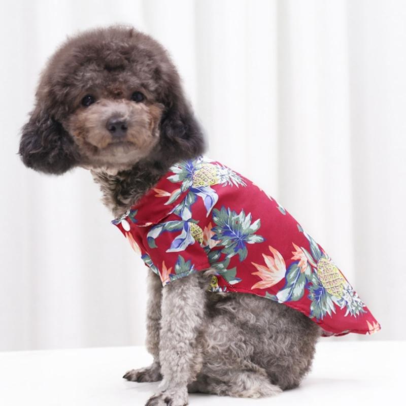Lovely Puppy Beach Shirt Shirt T-shirt Shirt Pineapple Beach Outfit Shirt Costume Pet Outfit Party
