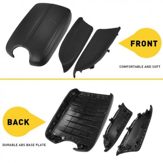 Center Console Lid Door Armrest Panel With Base Black Fit Honda Accord 2008-2012