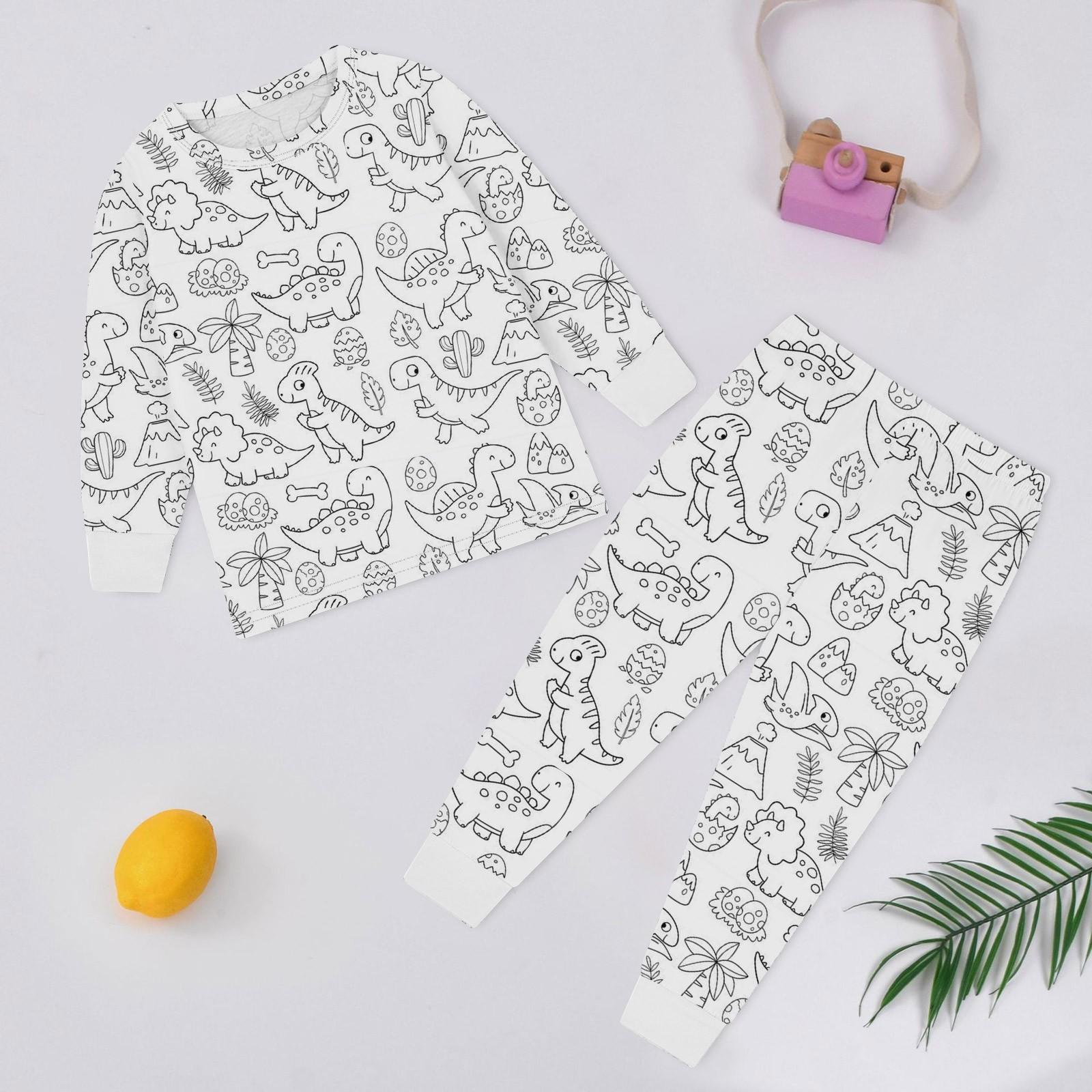 

Детский комплект домашней одежды Sketch Coloring Fun Раскрашенная вручную домашняя одежда Пижамный комплект 100