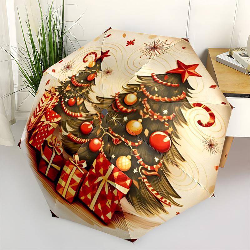 1pc Christmas ornaments Automatic Umbrella Portable Home Essential Umbrella, Iron Umbrella Structure Suitable for All Seasons yy251123160