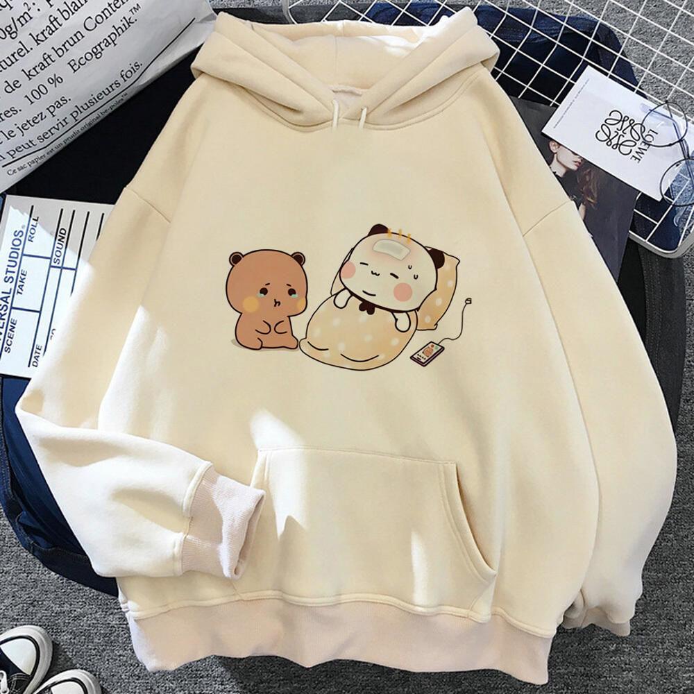 Bubu Dudu Hoodies Harajuku Trendy Cartoon Graphic Sweatshirts Women Men Fall Long Sleeves Fleece Loose Soft Hooded Streetwear