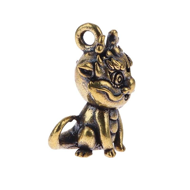 Vintage Statue Figurine Wealth Brass Decor Prosperity Chinese Style Ornament Dragon Luck Animal Mini Home Accessories Gift