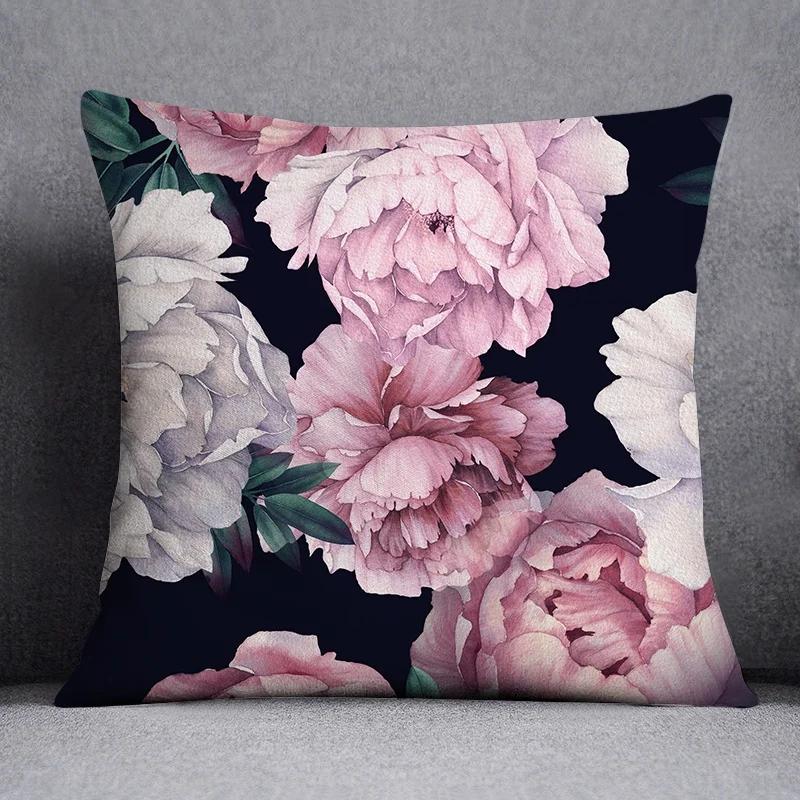 Fashion Classic Square Decorative Pillowcase Rose Pattern Living Room Sofa Cushion Pillow Home Decor