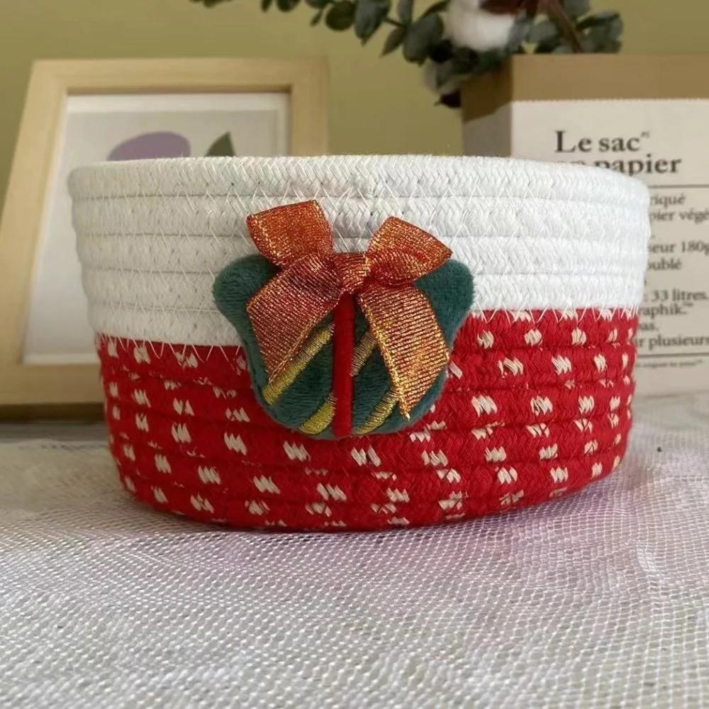 Хлопковая плетеная настольная корзина для хранения косметика мелочи ключ пульт дистанционного управления коробка для хранения свадебное торжество C бордовый 2690₽