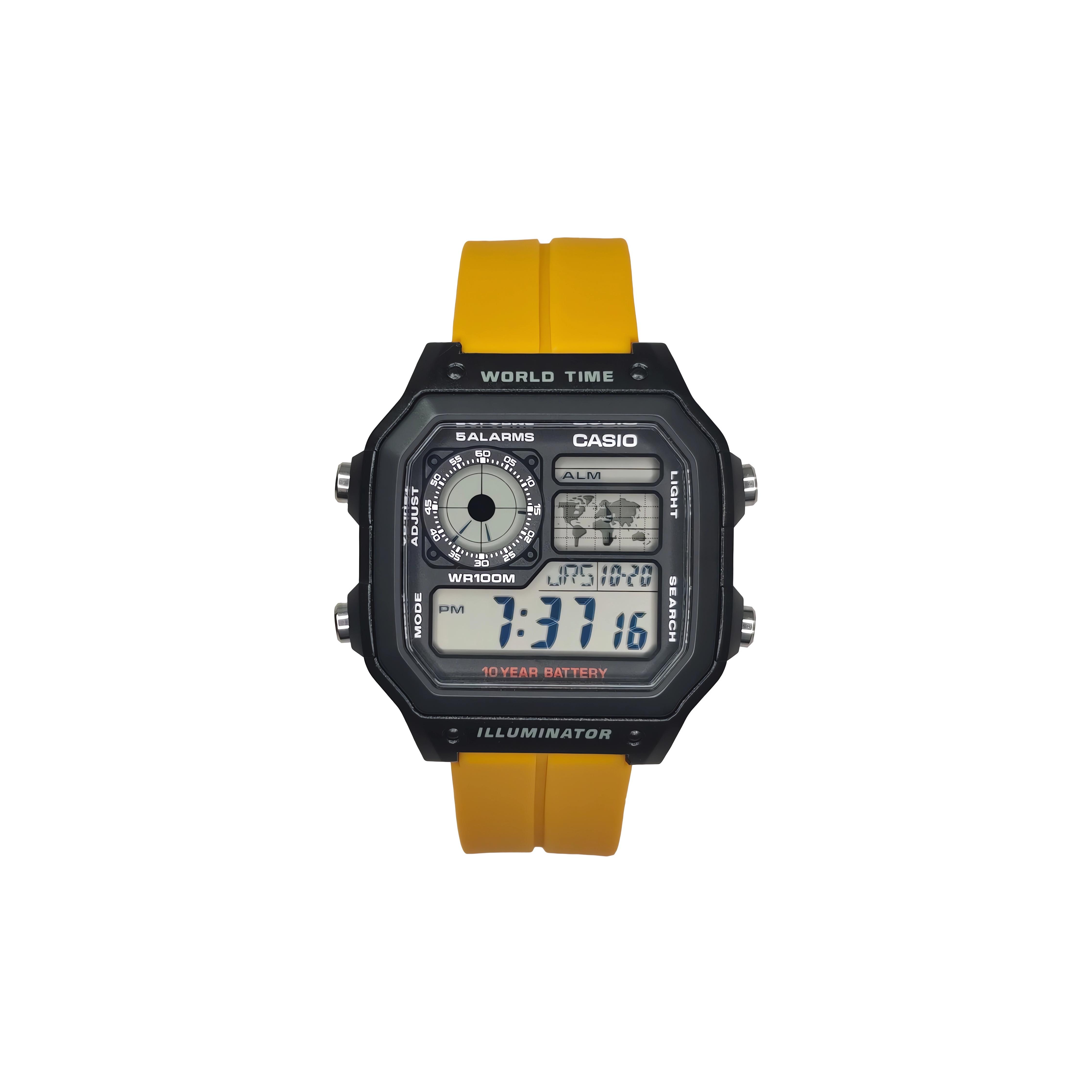 

CASIO Unisex YOUTH 44mm Black Watch AE-1200WH-1A(Watch3--) Black Block Rock Soil