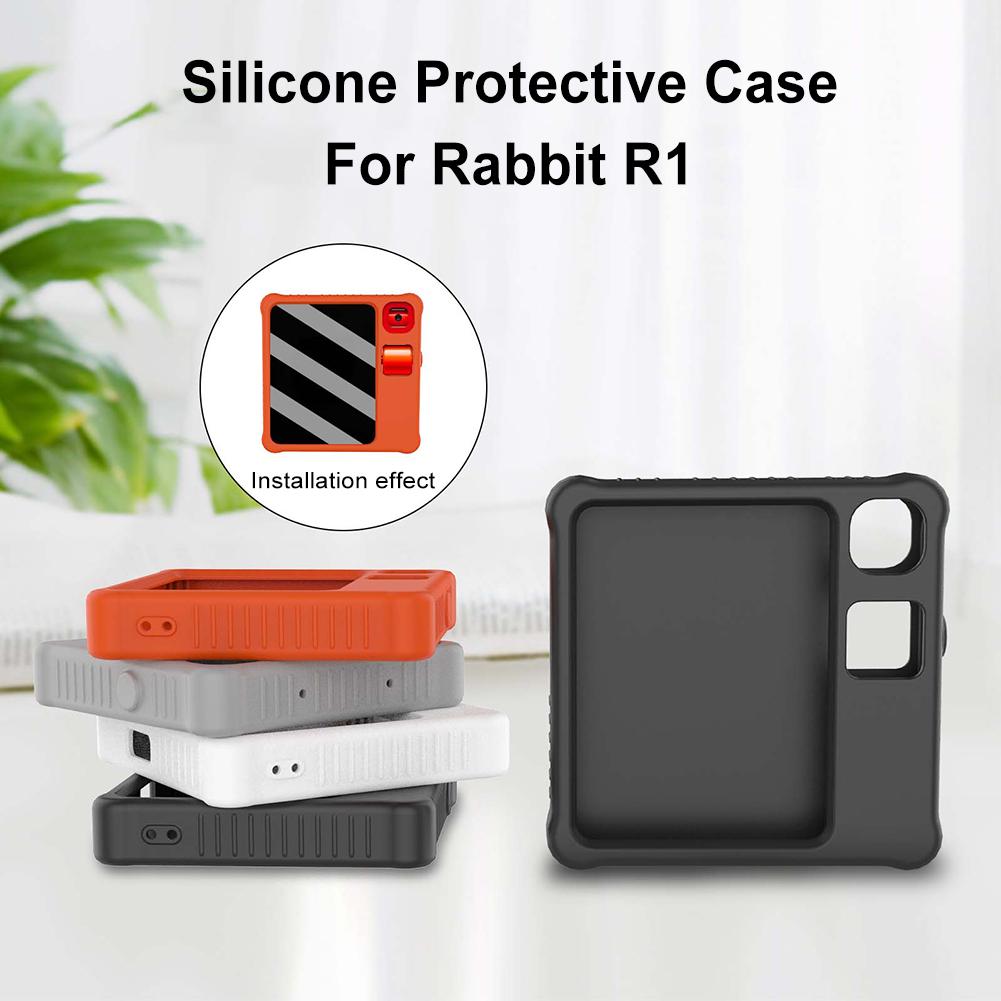

Силиконовый защитный чехол для карманного ПК Rabbit R1 AI, аксессуары, защитный корпус от падения, защитный чехол от царапин, портативный чехол оранжевый