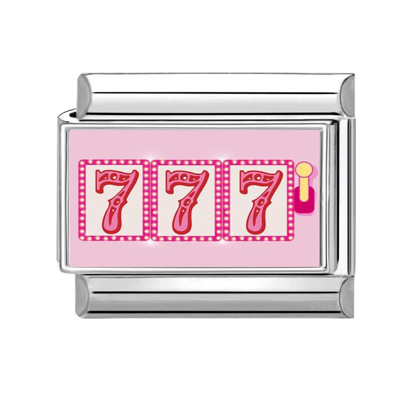 Y2K Pink Series Girls' Eye Rabbit Star Butterfly Cherry Italian Charm Links Fit 9MM Stainless Steel Bracelet DIY Making Jewelry