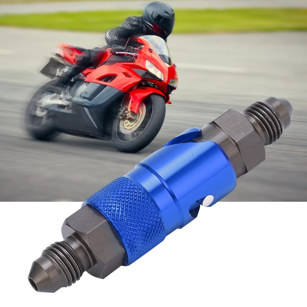 KIMISS Brake Line Quick Release Connection Adapter Aluminum Alloy Fitting for Fuel Fluid Hose (Blue)