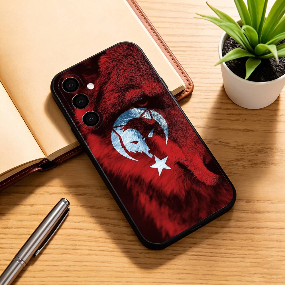 

Turk Wolf Turkey Flag Phone Case For Samsung Galaxy A73,A72,A71,A70,A53,A52,A51,Others Soft Black Cover Samsung a52