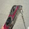 For iPhone 14 Pro Max Cover Glitter Powder Camera Design TPU Phone Case with Tote Strap