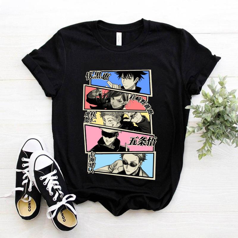 Japanese Manga Gojo Satoru T Shirt Women Tops Jujutsu Kaisen Anime T-shirt Unisex Harajuku Kawaii Short Sleeve Tee Summer Top
