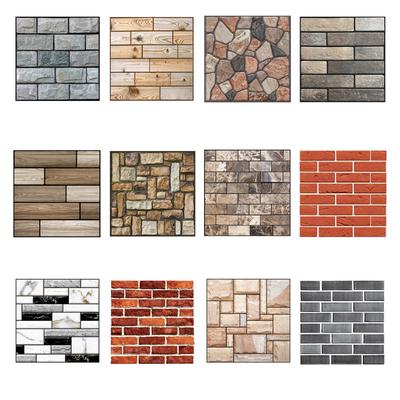 Adesivo de parede de parede 3D, decoração de parede, tijolo em relevo, simulação de azulejo, adesivo de parede