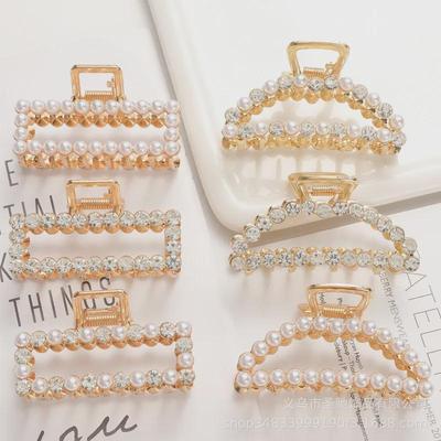 Elegant Rhinestone and Pearl Hair Clip for Women