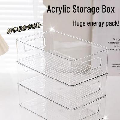 Transparent Acrylic Cosmetic Storage Box for Desktop and Skincare Essentials