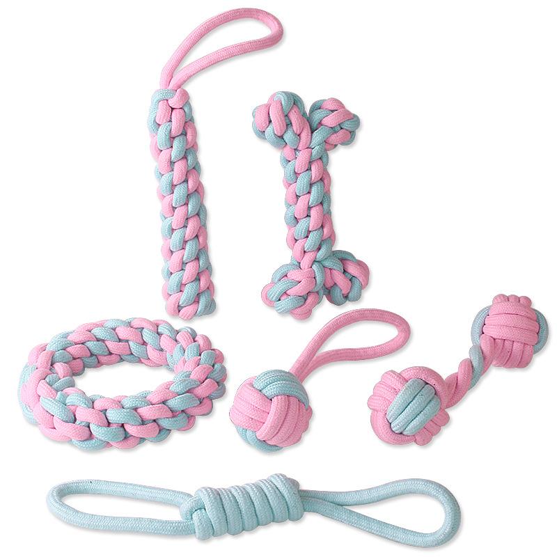 Candy-colored, Chewable Cotton Rope Teething Toy Set, Pet Gnawing, Dog Chewing Toy, Pet Teething