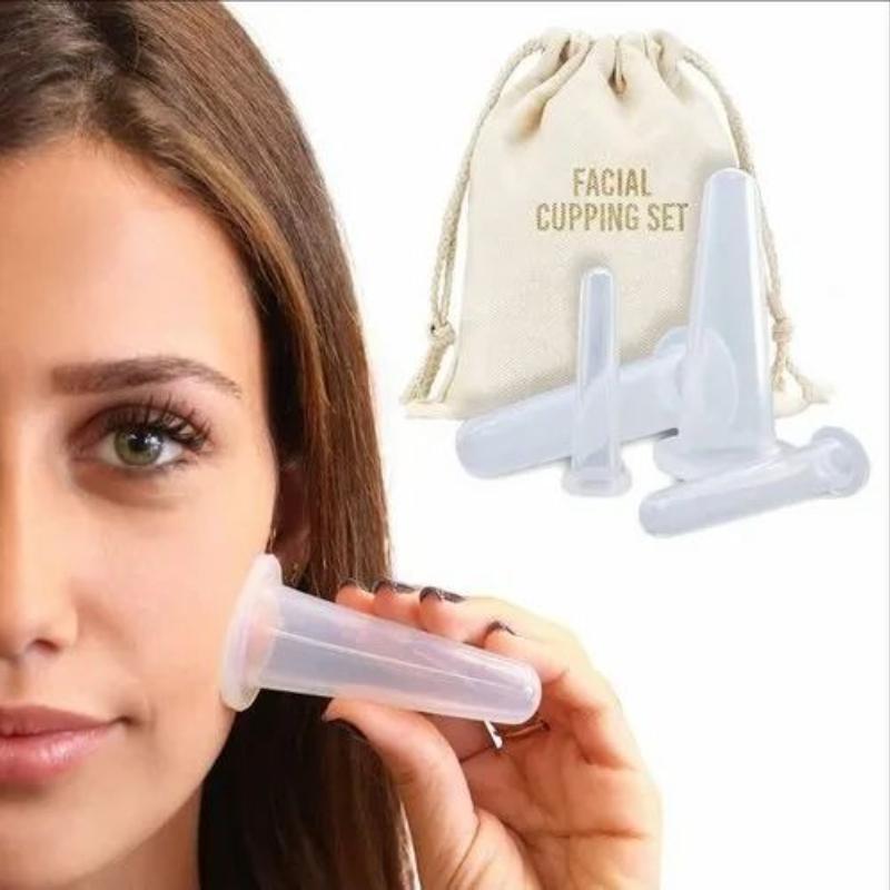 

4pcs/set Silicone Face Cuping Massage Facial Vacuum Cupping Set Body Massage Tools Health Care Wholesale (Candy Color) 1 set