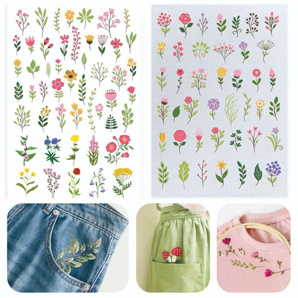 

Color Printable Stick and Stitch Floral Embroidery Pattern Stitching Embroidery Paper Handmade Sewing Tool Water Soluble Paper