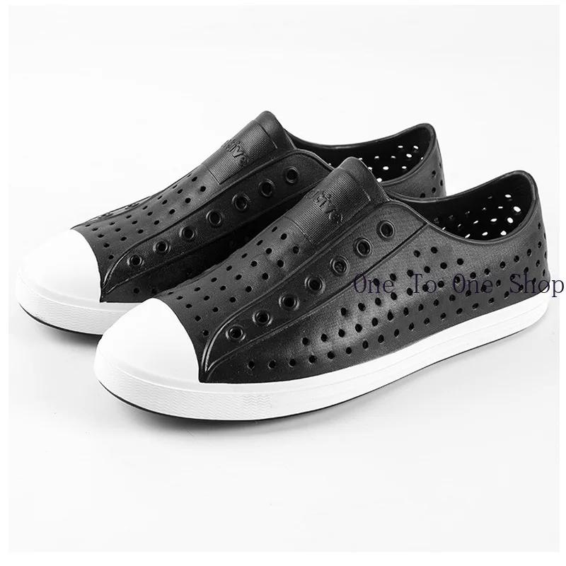 Men's Sandals Casual Outdoor Summer Hole White Shoes Breathable and Non Slip Soft Soled Shoes Canvas Shoes Dance