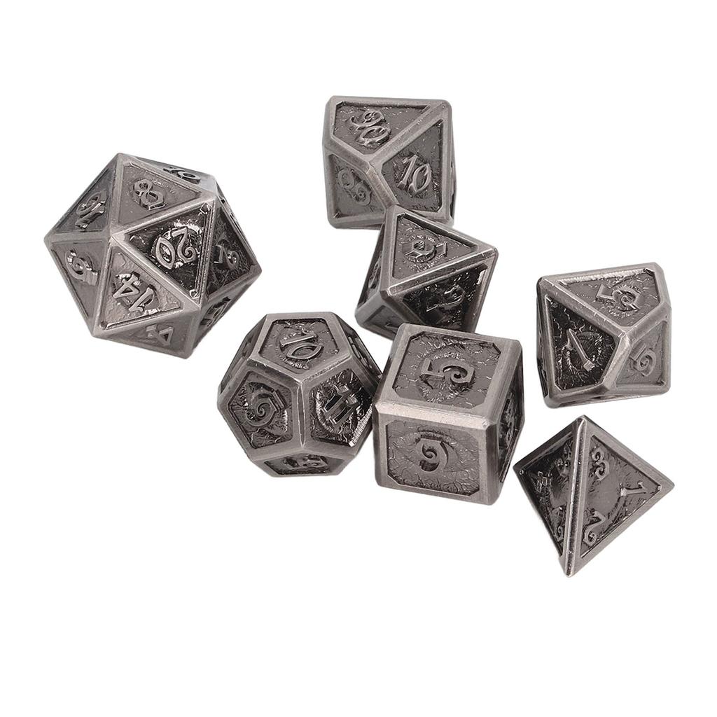 7pcs Rolling Dice Set Metal Role Playing Polyhedral Color Beautiful Dices Toy for Teaching