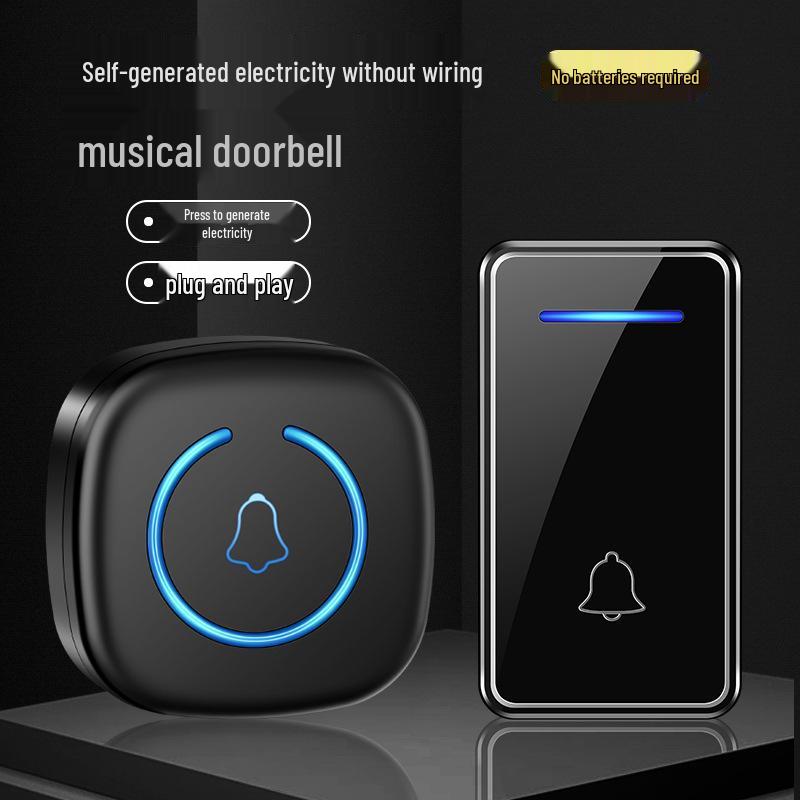 Battery-Free Wireless Doorbell with Long-Range AC, Digital Music, and Elderly Caller Alert