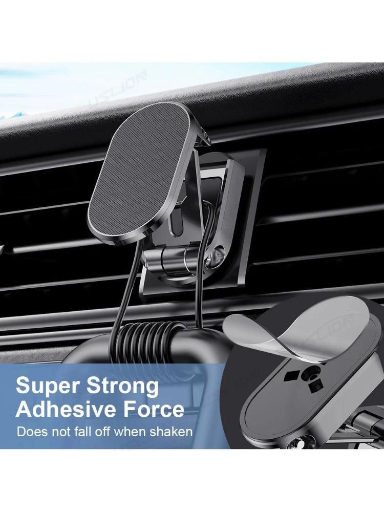 720 вращающийся металлический магнитный автомобильный держатель для телефона складная — фото 10