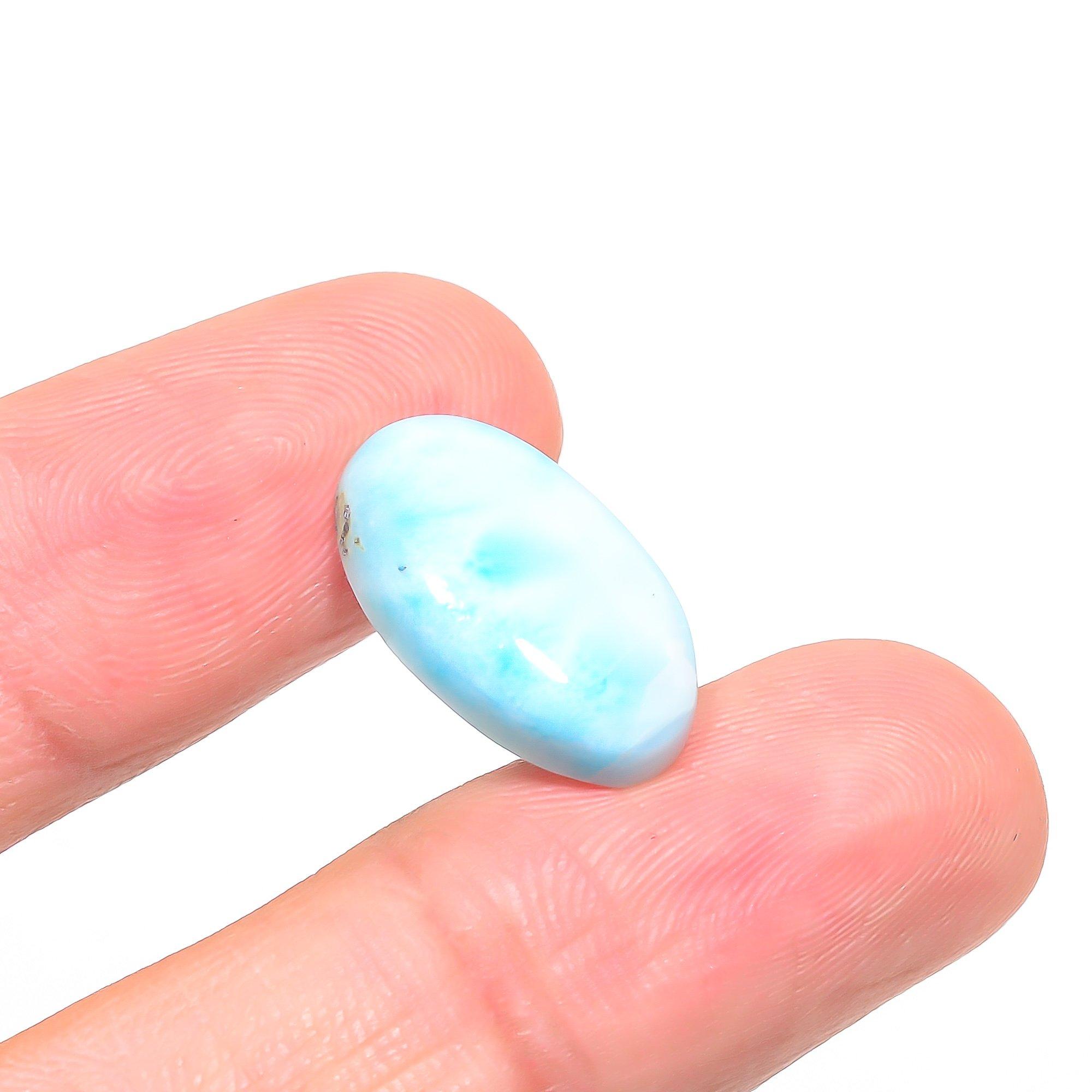 

Natural Republic Larimar 1.2x2.1cm Cabochon Fine Loose Gemstone 11.9Cts. K9B22 синій
