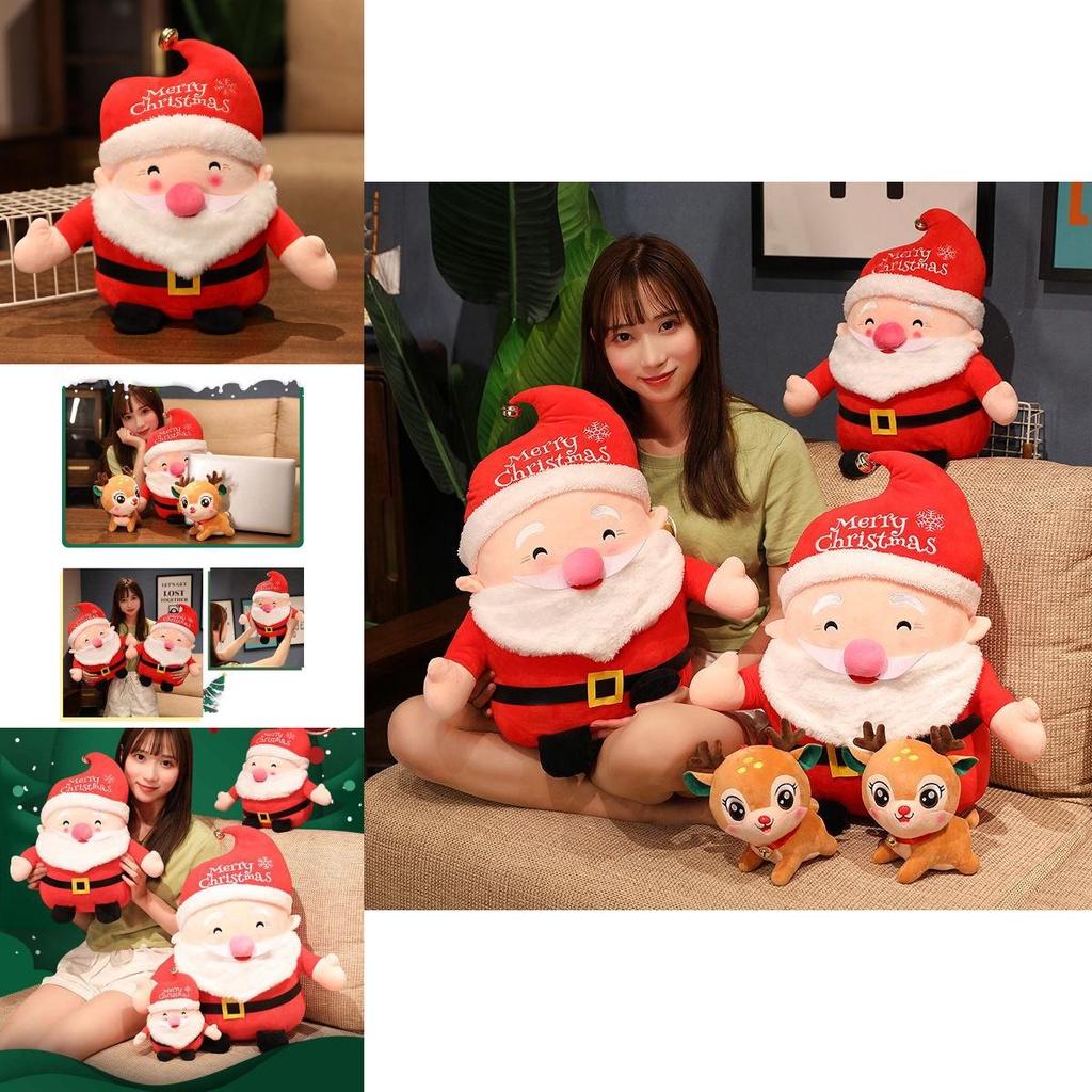 Charming 20cm Santa Deer Plush Stuffed Doll For Festive Christmas Gifts