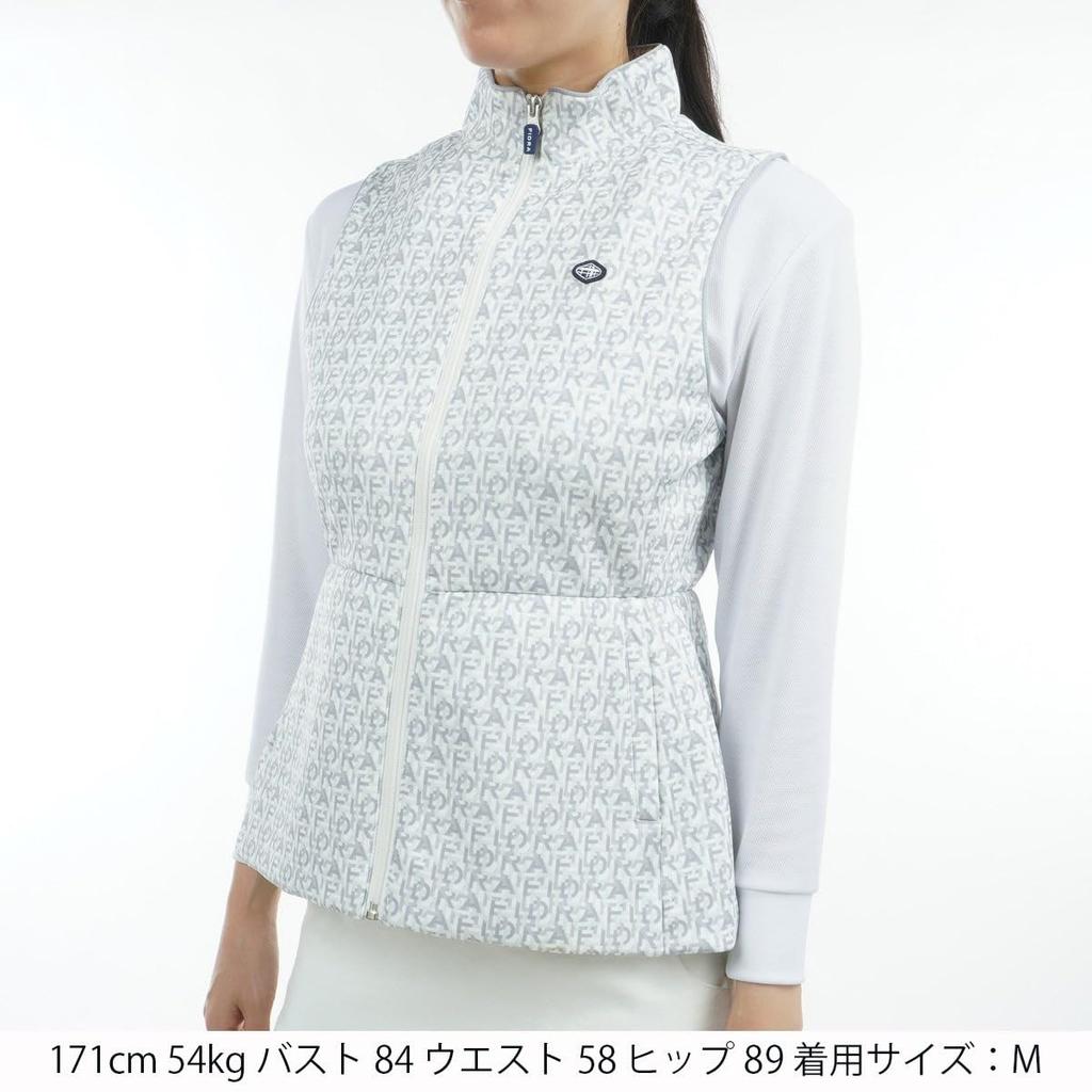 Fidora Women's Golf Shirt, FD, All-Over Print Padded Vest, GRY