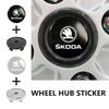 ZDVK6 4pcs Car Wheel Center Hub Caps Sticker Auto Emblem Wheel Center Cap For Skoda Octavia A5 A7 RS Fabia Superb Rapid Karoq