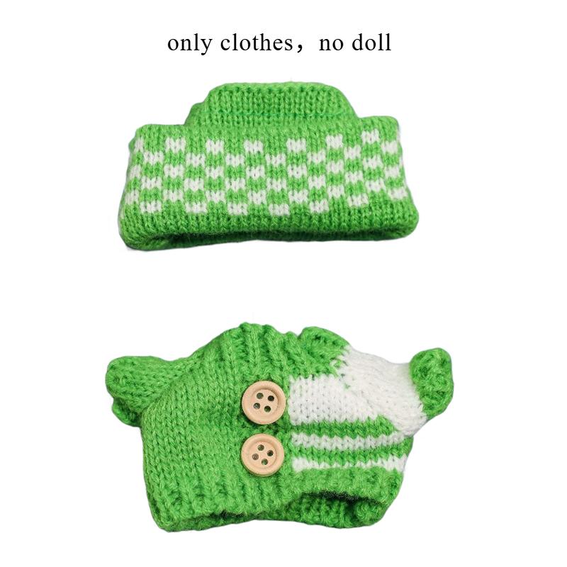 Cute Plush Vinyl Doll Clothes Kawaii Sweater Hat for Labubu Plushies Stuffed Animals Wear Fit for 10-17cm Kpop Dolls Accessories