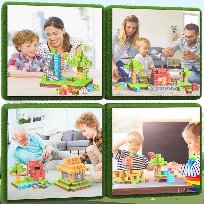 Magnetic World Forest Cube: Mini Magnetic Building Blocks Set