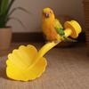 Parrot Stand Perch Feeder Leafs Shape Stand Tray Cage Perch Leafs Shaped Interactive Play Gym Toy Tray Bird Cage Accessories