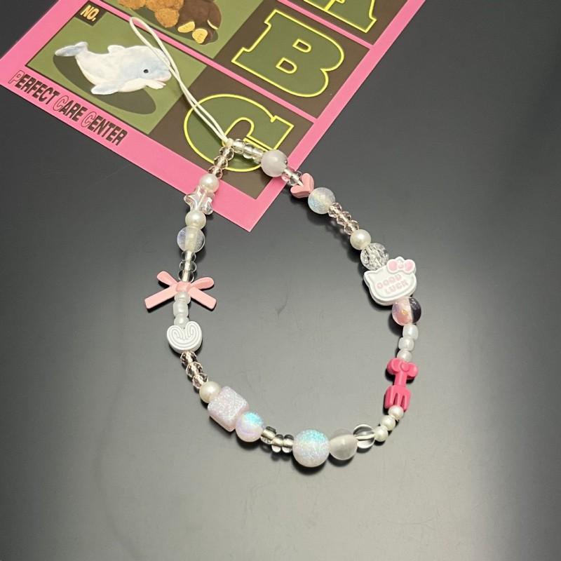 

Girl Heart Alloy Pink Bow Phone Case Chain CCD Camera Pendant Accessories Polaroid Anti Loss New Style I