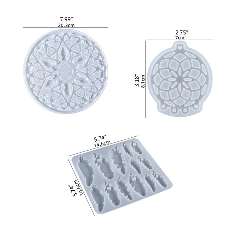 Dream Catcher Silicone Molds Epoxy Resin Casting Feather Pendant for Wall Hanging Decor Bedroom Living Room Art Craft