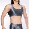 Sexy Men Stain Thin Sleeveless Tank Tops Oil Glossy Shiny Elastic Short Vest Sexy Tights Sheer See Through Top Candy Color