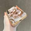 Gilded Flower Patterned Glass Phone Case Suitable for Samsung Galaxy S26 S25 S24 S22 S21 S20 FE/Ultra/Plus Anti Drop Back Cover