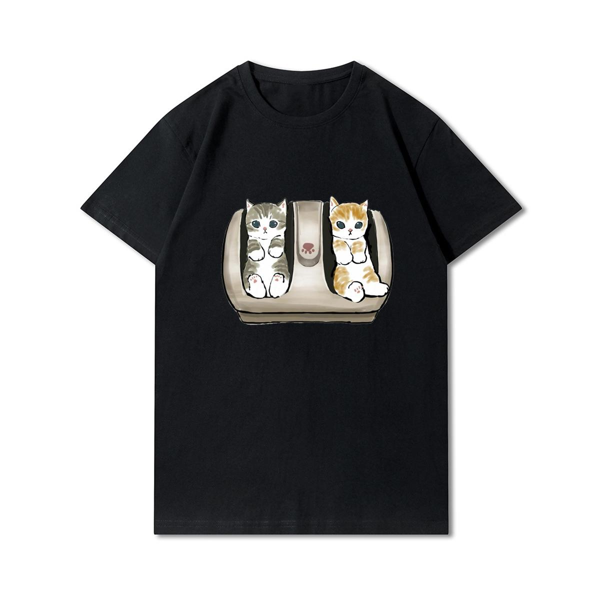 Женские футболки с принтом кошек и акул больших размеров — фото 6