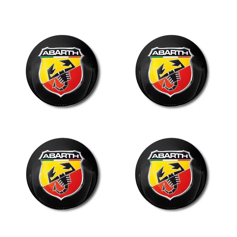 4pcs Car Wheel Center Hub Center Cap Rim Hub Dustproof Cover Emblem Sticker for Abbas Stilo Ducato Abarth Fiat Punto124/125/500