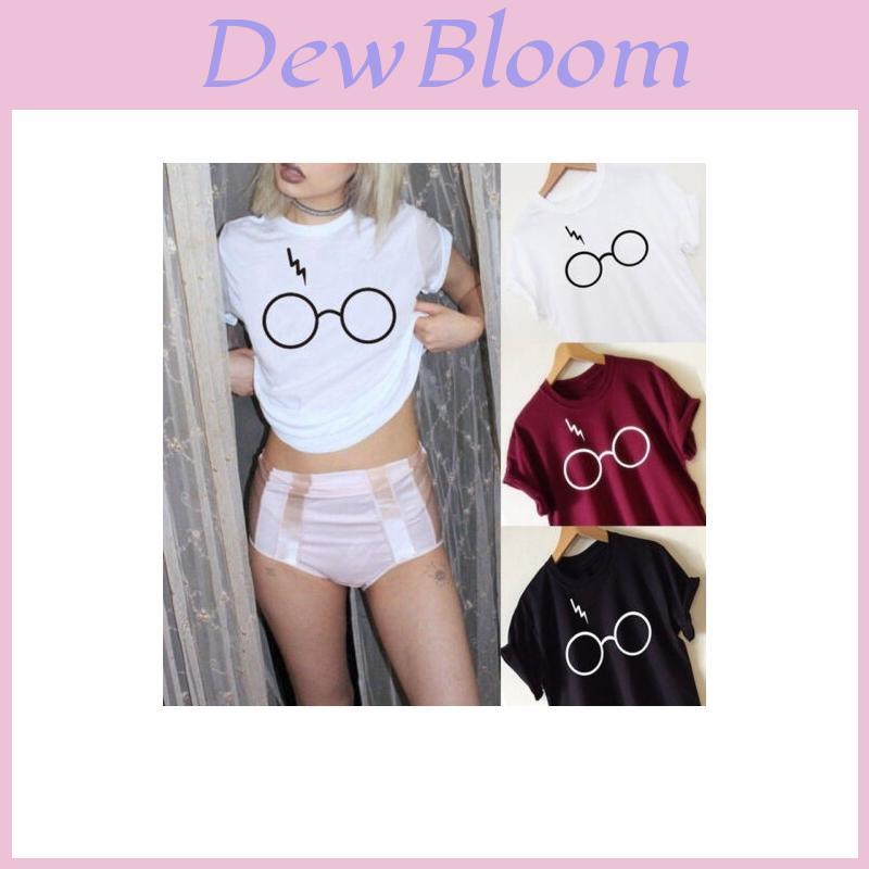 Tshirt Tendance Dete Femme Casual Glasses Impression Basique Tee Haut Shirts