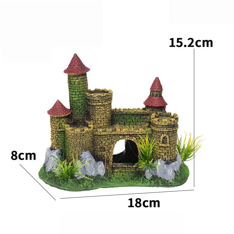 1Pcs Landscaping Resin Rockery Aquarium Rockery Home Craft Creative Castle Shape Fish Tank Ornaments Decoration
