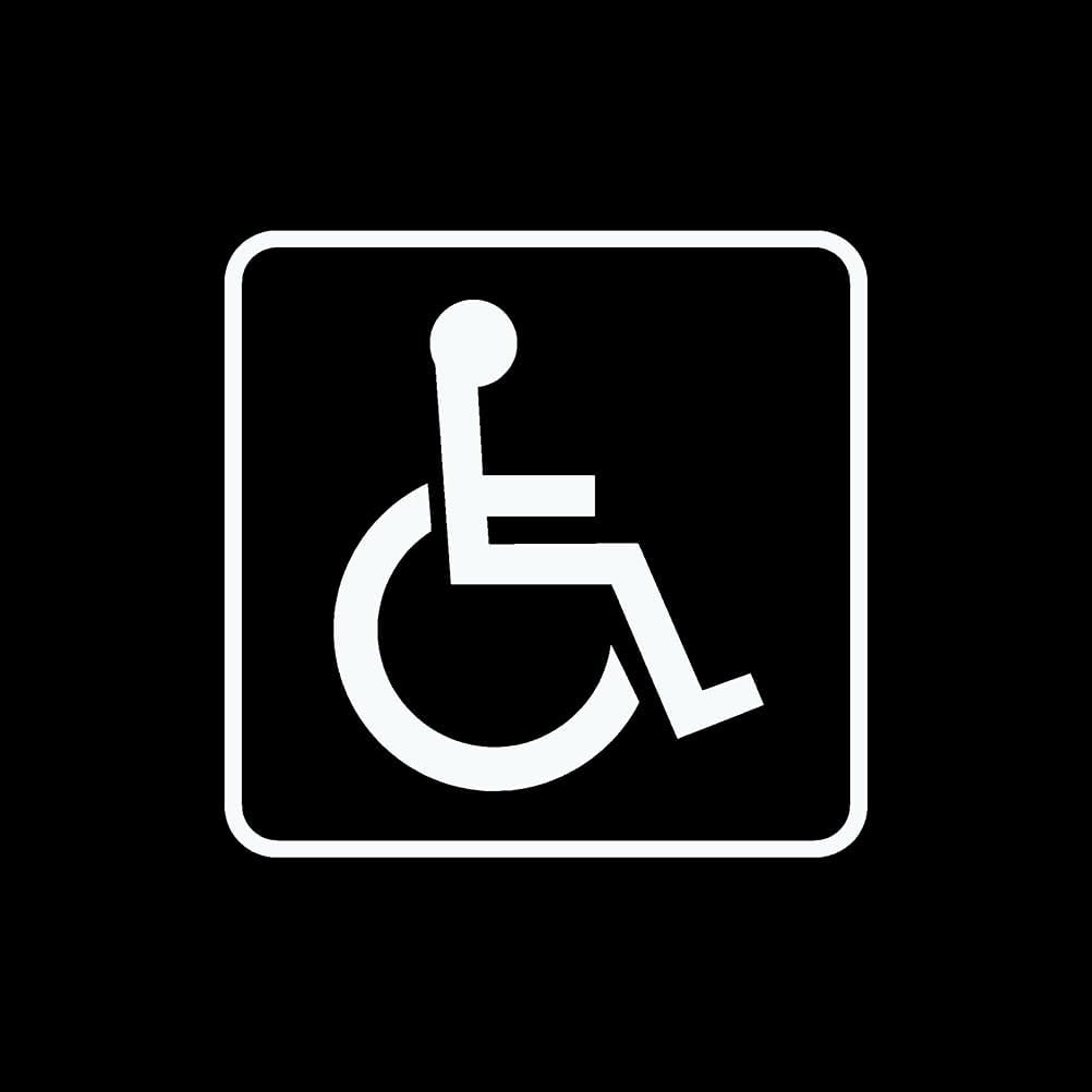 Handicap Handi Cap Sticker Wheelchair Disabled Window Parking Decal Window Bumper Decal Sticker Suitable for Cars, Trucks 5inch White 2PCs