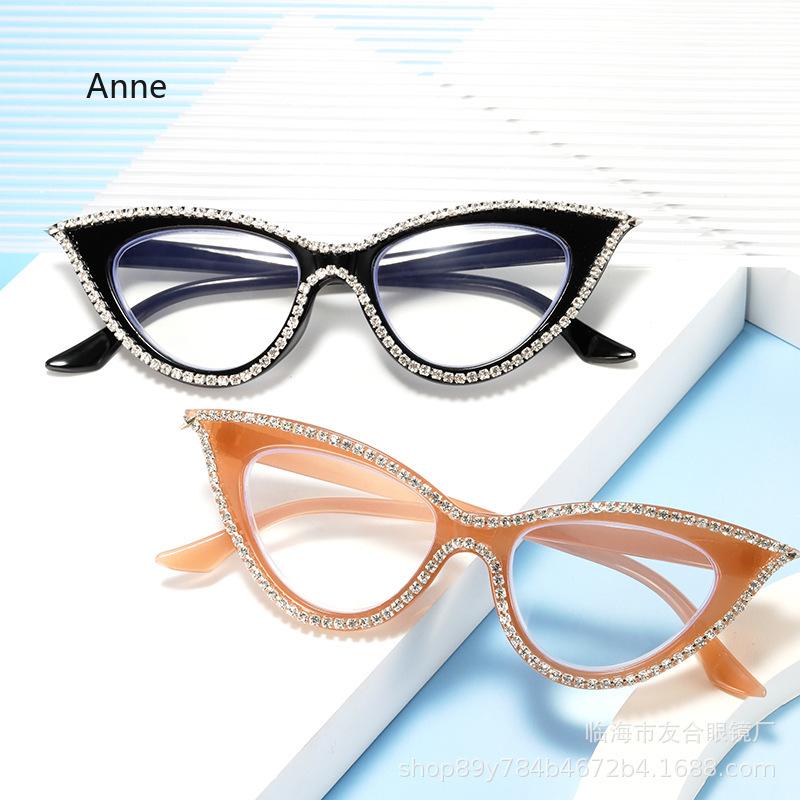 Reading Glasses Diamond Cat Eye Unisex Vintage Style Prescription Reading Goggles Clear Lens Optical Aid for Elderly gafas