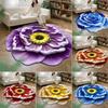 3D Visual Flower Rug Realistic Floral Floor Mat Non-Slip Absorbent Bathroom Rug for Bedroom Living Room Playroom Entrance Decor