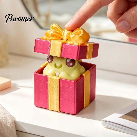Stress Relief Frog Clicker 3D Printed Christmas Clicker, Santa Hat Finger for Gift Box Relief, Push Button Fidget Toy, Xmas Party Favors Toy