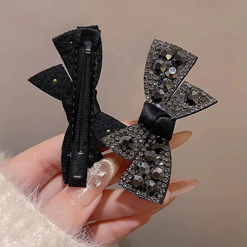 1Pcs  Bow Hair Clip Bangs Broken Hair Side Duckbill Clip Temperament  Hair Accessories