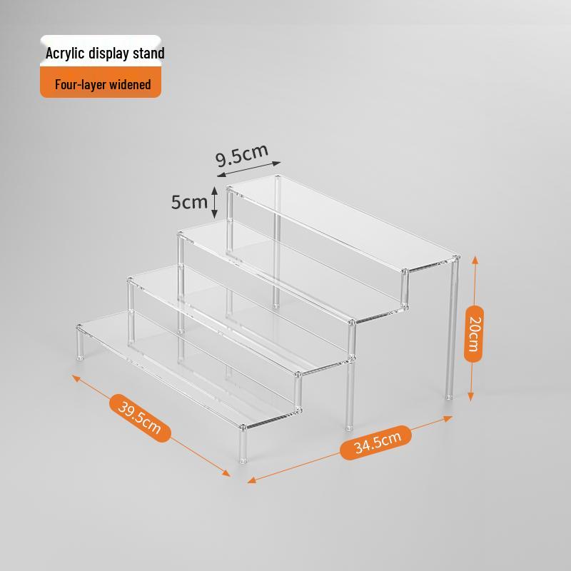 Acrylic Tiered Display Stand for Figurines and Blind Box Dolls - Transparent Home Organizer