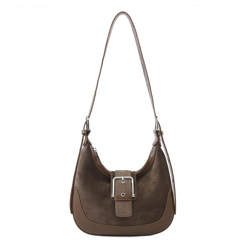Shoulder Bag, Autumn and Winter Frosted Leather Women's Bag, High-end Sensory Bag, Women's Large Capacity Commuting Fashionable Crossbody Bag