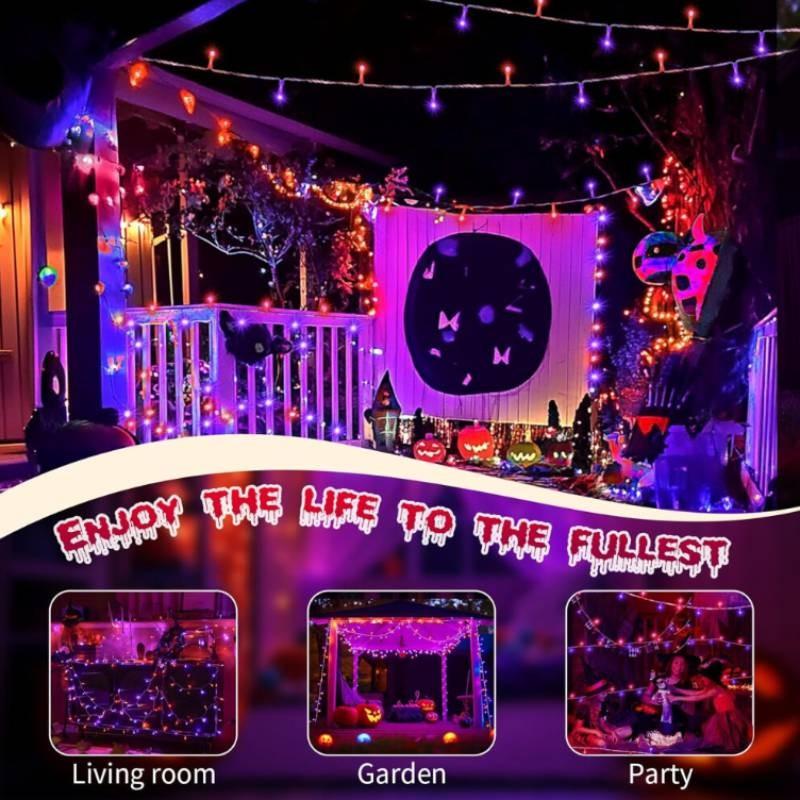 Led 200 20m With 8 Lighting Modes Halloween Decoration Hanging Light String