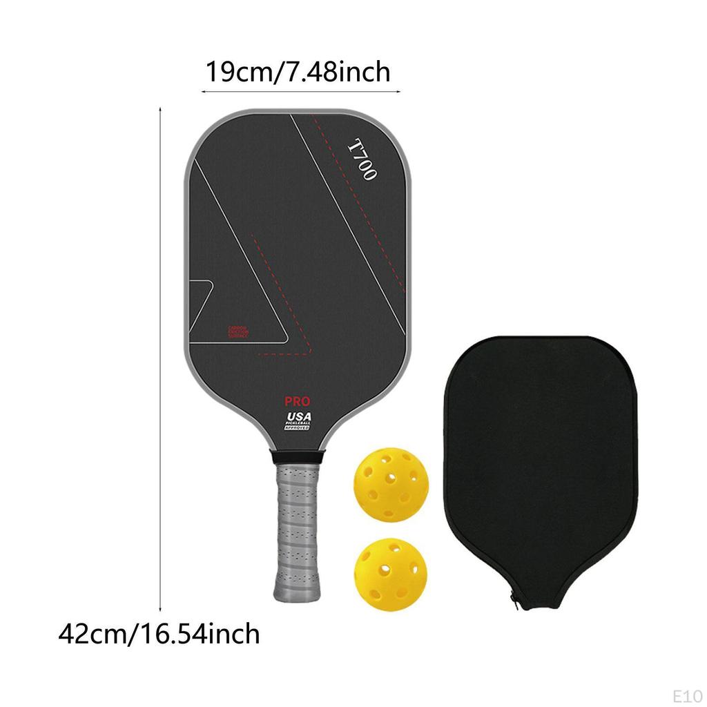 Carbon Fiber Pickleball Paddle Racquet for Outdoor Sports Men Women Exercise Rose Red