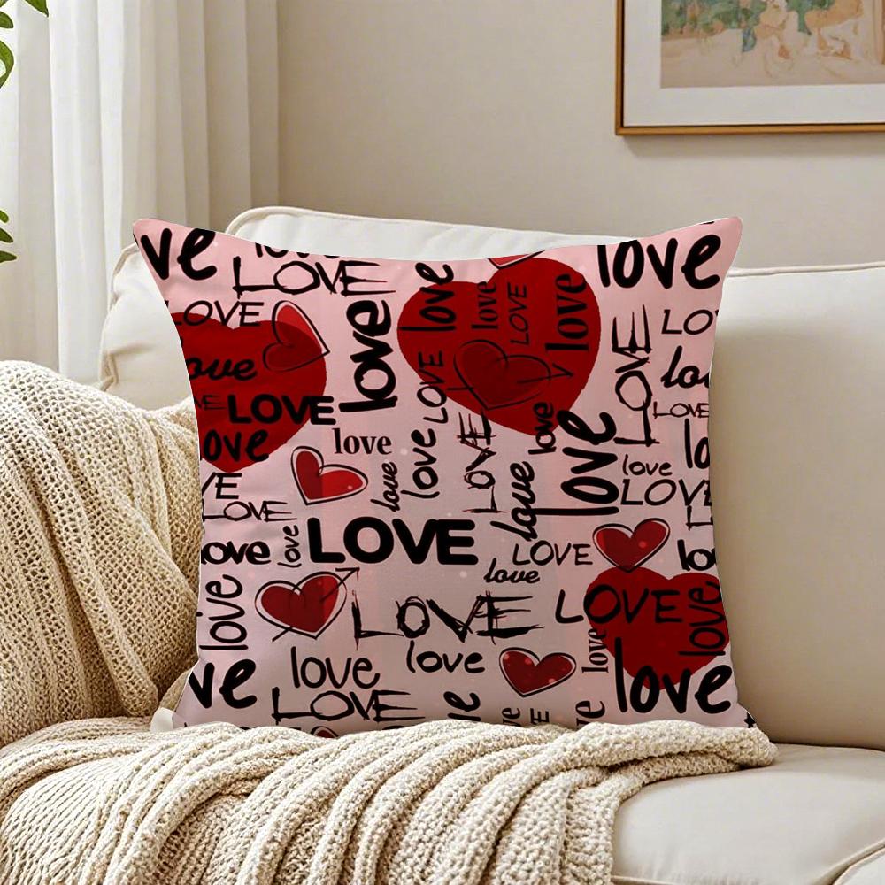 Sweet Iove Family Companionship Gift Cushion Cover Pillowcase Antidustmite Living Room Sofa Decor Cushion Room
